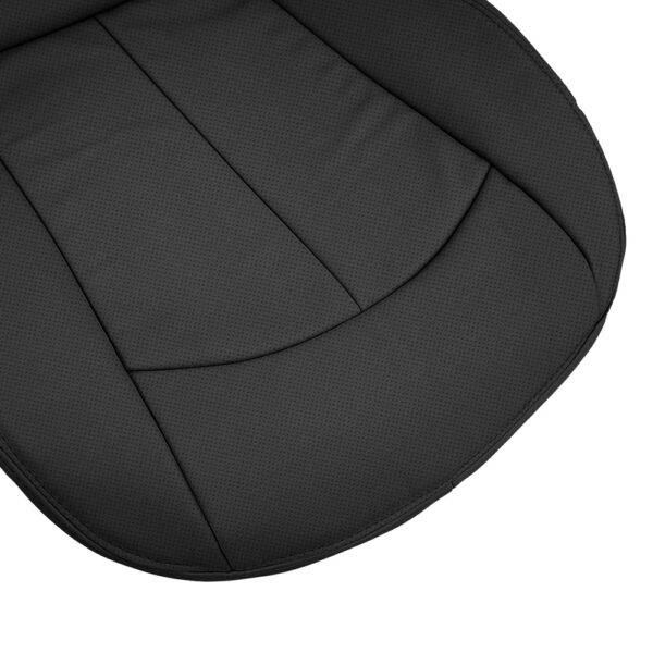 Mercedes-Benz Clase CLK, cuero genuino perforado, 2003-2009, color carbón, conductor o pasajero, vista cercana de la parte inferior, funda de asiento de repuesto OEM. Mercedes-Benz Clase CLK 2003-2009 | Funda de asiento de recambio OEM