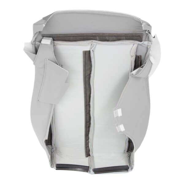 Toyota Sienna, cuero, 2011-2014, gris claro, conductor o pasajero, parte inferior, vista interior, funda de asiento de repuesto OEM. Toyota Sienna 2011-2014 | Fundas para asientos de repuesto OEM