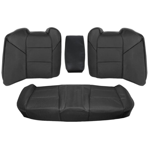 Acura TL - Cuir véritable perforé - 2009-2014 - Ébène - Coutures blanches - Sièges arrière conducteur et passager - Haut et bas - Housse de siège de remplacement OEM Acura TL 2009-2014 - Housse de siège de remplacement OEM