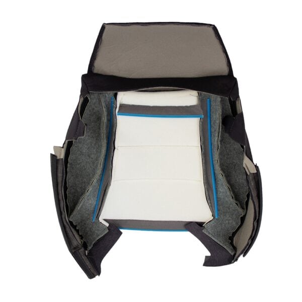 Mercedes-Benz GLC tapizado en cuero sintético con Dinamica 2014-2021 negro para conductor o pasajero, vista interior y exterior, funda de asiento de repuesto OEM. Mercedes-Benz Clase GLC 2014-2021 | Funda de asiento de repuesto OEM