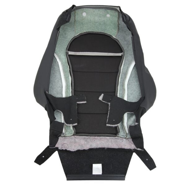Mercedes-Benz GLC tapizado en piel sintética con Dinamica 2014-2021 negro para conductor o acompañante, vista superior interior y exterior, funda de asiento de repuesto OEM. Mercedes-Benz Clase GLC 2014-2021 | Funda de asiento de repuesto OEM
