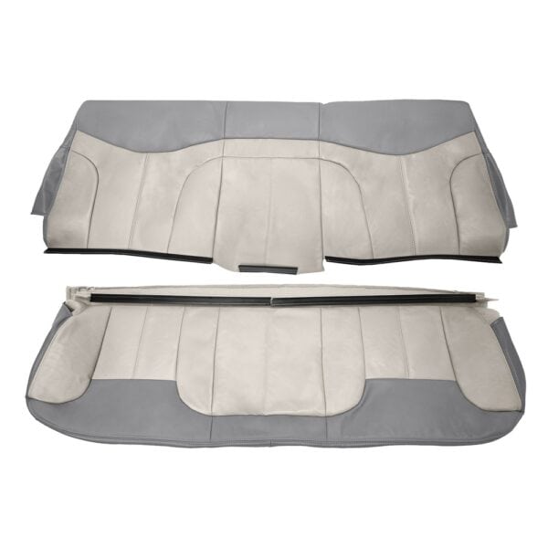 gmc-sierra-denali-leather-2001-2002-2-tone-shale-light-neutral-with-pewter-rear-bench-top-and-bottom-oem-replacement-seat-cover GMC Denali 2001-2002 | OEM-Replacement Seat Cover