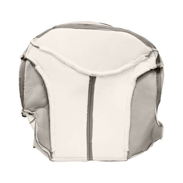 GMC Yukon, cuero, 2000-2002, color pizarra claro neutro, conductor o pasajero, parte inferior, vista interior, funda de asiento de repuesto OEM. GMC Yukon SLE 2000-2002 | Funda de asiento de repuesto OEM