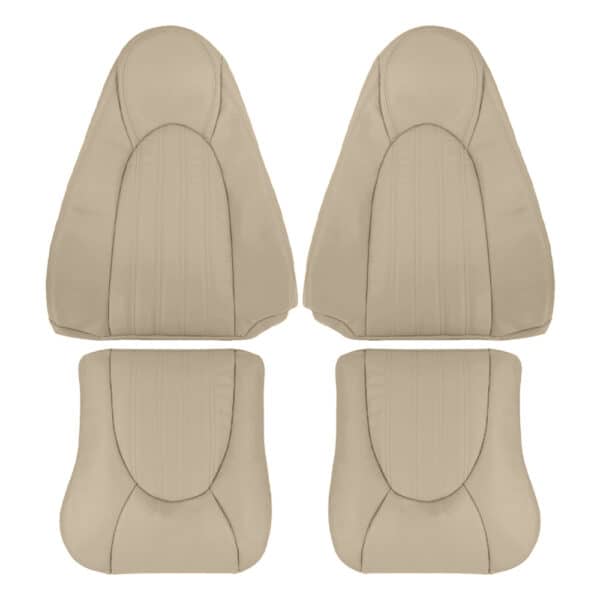 Jaguar XKR XK8 Cuero genuino 1997-2000 Color crema Conductor y pasajero Parte superior e inferior Recambio OEM Funda de asiento Jaguar XKR/XK8 1997-2000 | Funda de asiento de recambio OEM