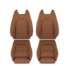 Mercedes-Benz C350, cuero perforado, 2015-2021, marrón silla de montar, conductor y pasajero, parte superior e inferior, funda de asiento de repuesto OEM. Mercedes-Benz C300 Coupé 2015-2021 | Funda de asiento de repuesto OEM