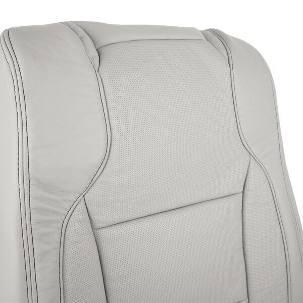 Ford Taurus Limited 2013-2019: funda de asiento de repuesto OEM de color Light Stone, de cuero perforado, para el asiento del conductor o del acompañante, vista detallada de la parte superior Ford Taurus 2010-2019 | Funda de asiento de recambio OEM
