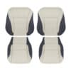 Honda Accord Coupé 2013-2017 - Cuero perforado negro y marfil (beige pergamino) - Fundas de asiento de repuesto OEM para conductor y pasajero (parte superior e inferior) Honda Accord Coupé 2013-2017 | Funda de asiento de recambio original