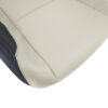 Honda Accord Coupé 2013-2017 - Cuero perforado negro y marfil (beige pergamino) - Parte inferior del asiento del conductor o del pasajero - Vista de cerca - Funda de asiento de recambio OEM Honda Accord Coupé 2013-2017 | Funda de asiento de recambio original