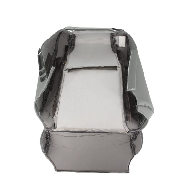 Funda de asiento de imitación de cuero perforado para Honda Pilot (2003-2004), color gris oliva, para el asiento delantero del conductor o del pasajero, vista desde arriba y del revés, recambio original Honda Pilot 2003-2005 | Funda de asiento de recambio OEM