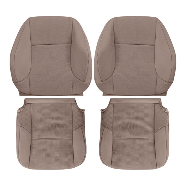 lexus-gx460-cuir-perforé-2010-2023-sepia-couverture-de-siège-du-conducteur-et-du-passager-top-et-bottom-oem-remplacement. Lexus GX460 2010-2023 | Housse de siège de remplacement OEM